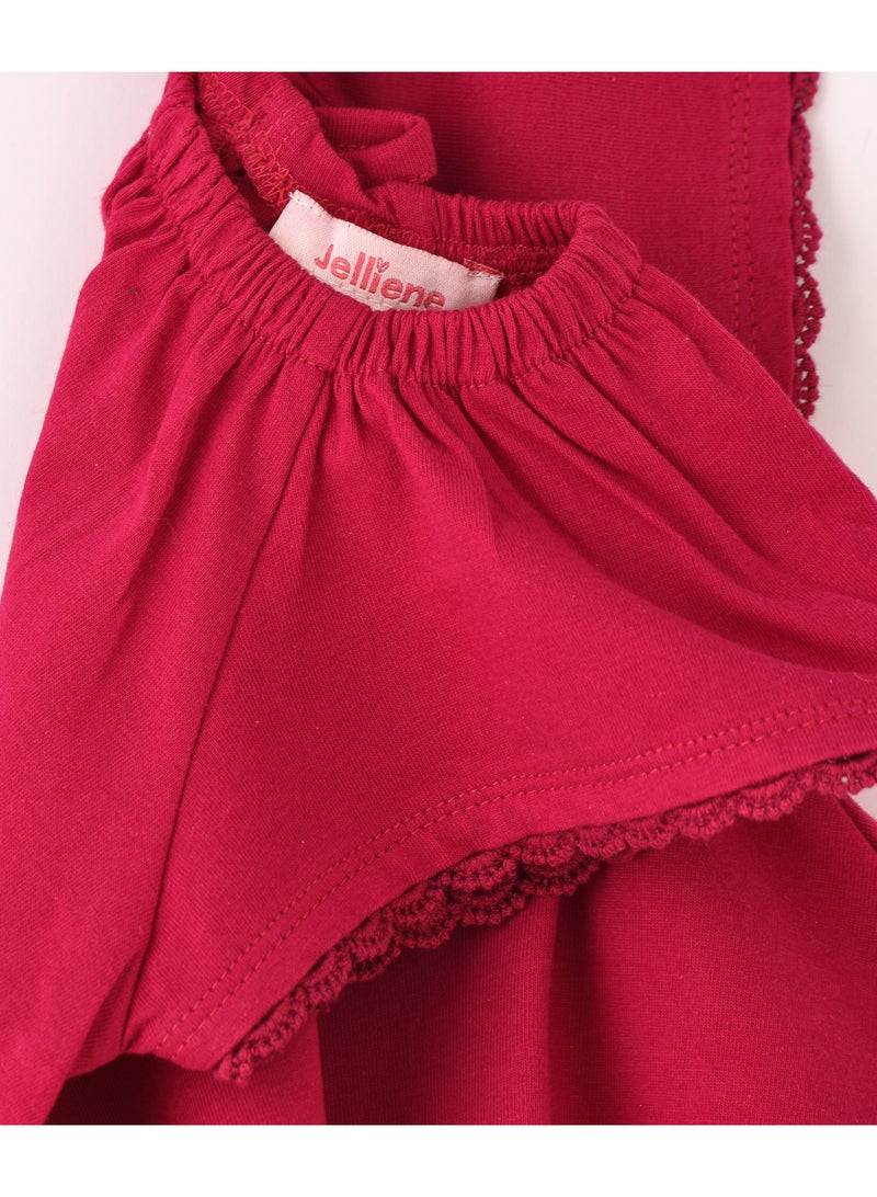 Jelliene Girls Red Knit Flutter Sleeve Top - Image 4